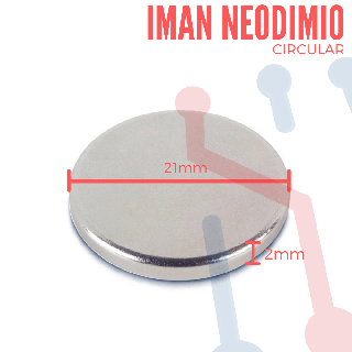 Imán Neodimio Circular 21x2mm