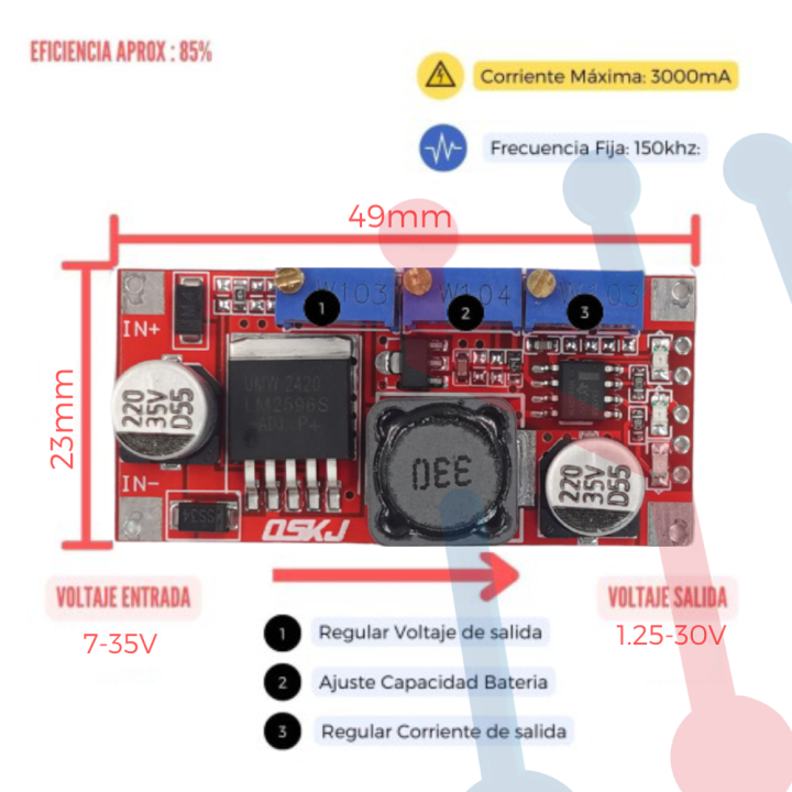 Regulador Cargador LM2596S 100W