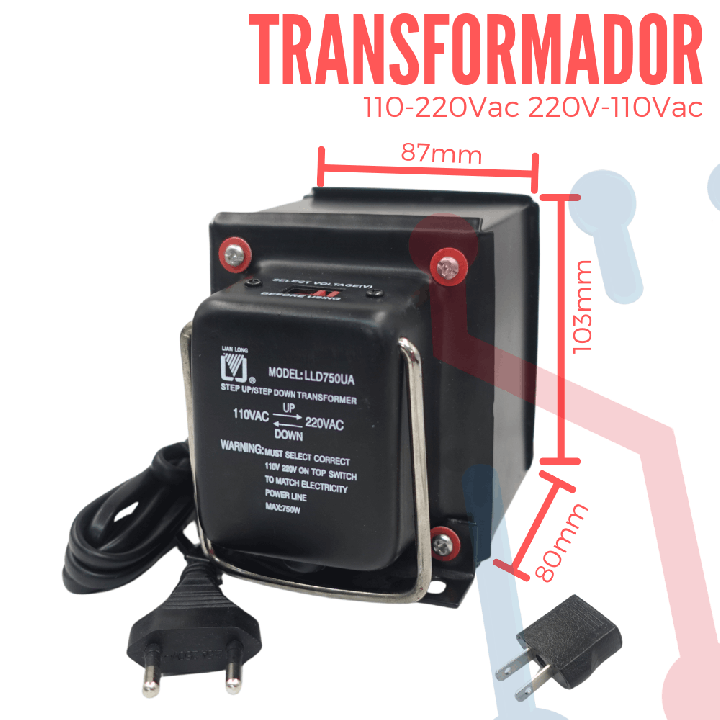 Transformador Elevador/Reductor  750W