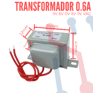Transformador 9-6-0-6-9VAC 0.6A (EI506)