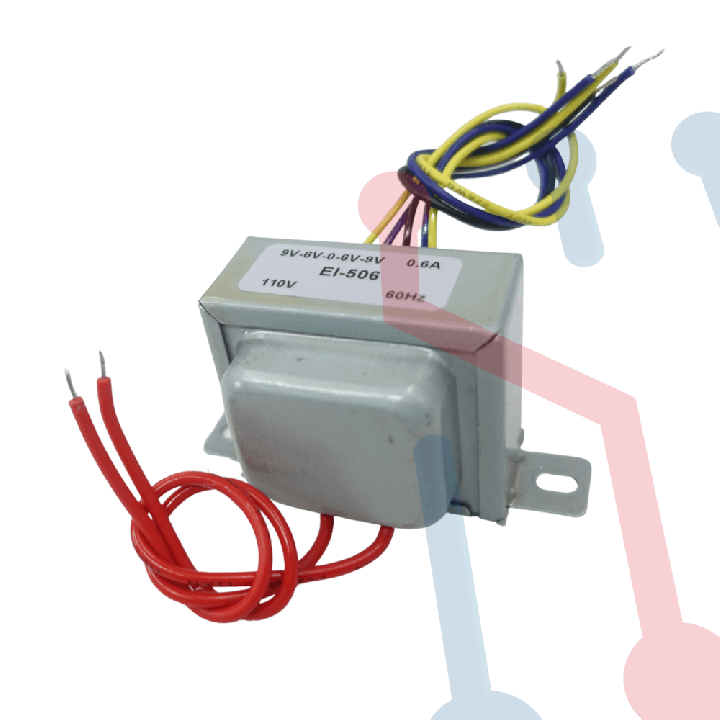 Transformador 9-6-0-6-9VAC 0.6A (EI506)