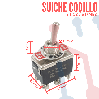 Suiche Codillo 3Pos 6Pin 10A