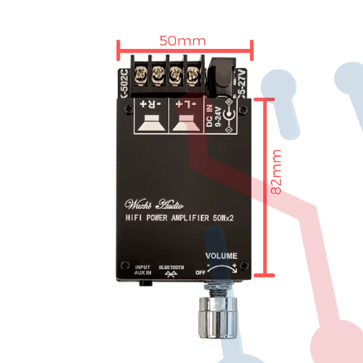Amplificador Estéreo 2X50W (ZK-502C) con Bluetooth