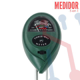 Medidor 3 en 1 PH-Humedad y Luz Solar