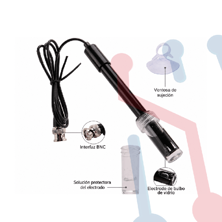 Sensor 201para PH con Conector BNC + Soluciones