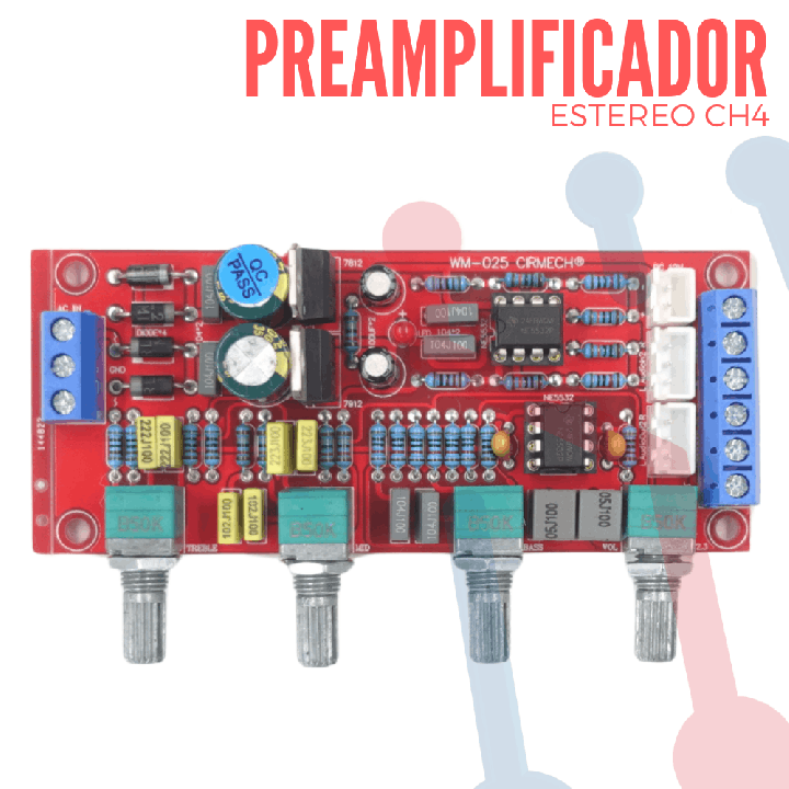 Preamplificador Estéreo 4CH (XH-M164)