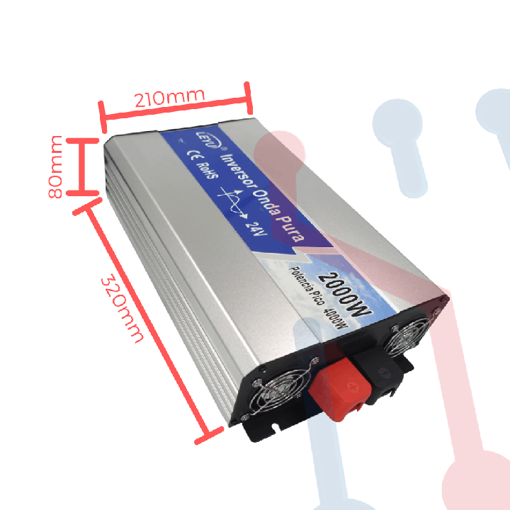 Inversor (Onda pura) DC/AC 24V 2000W-LEYU