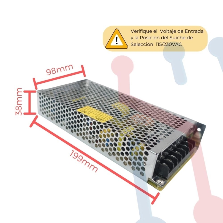 Fuente Suicheada 48V 3.1A 150W (LEYU)