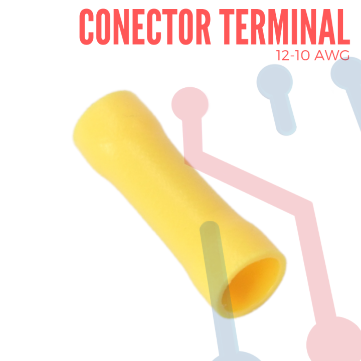 Terminal Empalme Tubular AWG 12-10 Amarillo