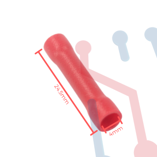 Terminal Empalme Tubular AWG 22-16 Rojo