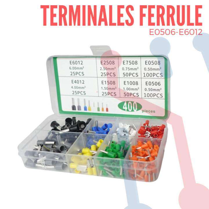 Kit Terminales de Canutillo (E0506-E6012) 400Pcs