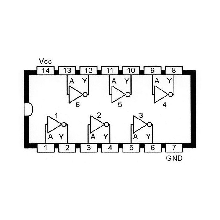 Compuerta NOT 74HC04