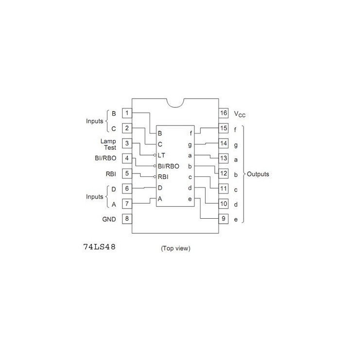 Decodificador Cátodo Común 74LS48N