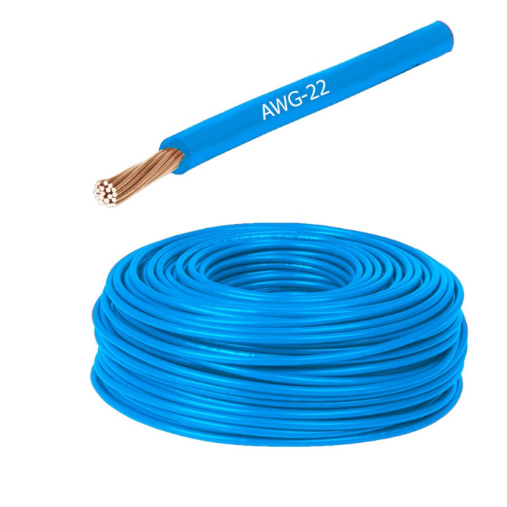 Cable Vehicular AWG 22 Azul  X Metro