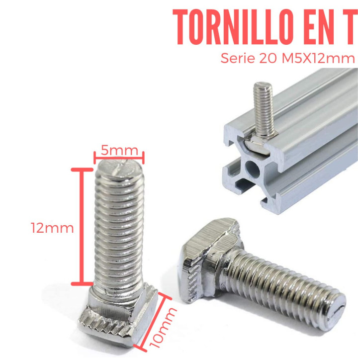 Tornillo en T  M5x12MM (2020/2040)