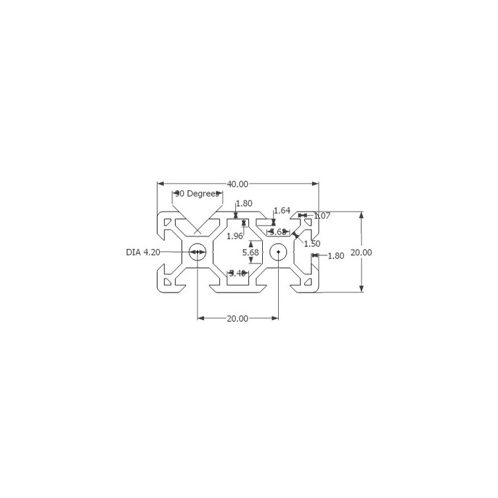 Perfil V-SLOT 2040 (100CM)
