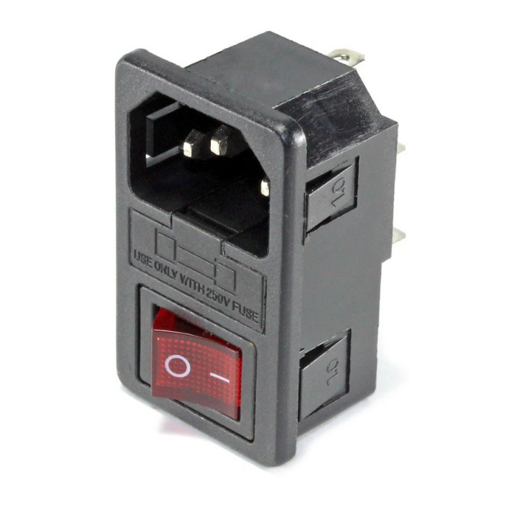 Conector C14 con Portafusible y Suiche