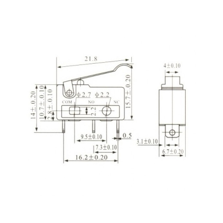 Microsuiche Lengüeta 3A 250VAC