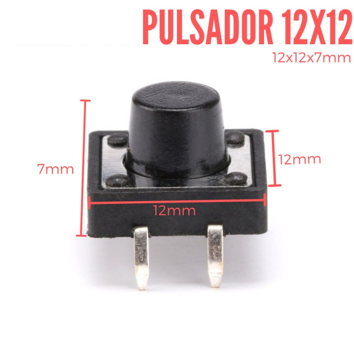 Pulsador 12x12x7mm