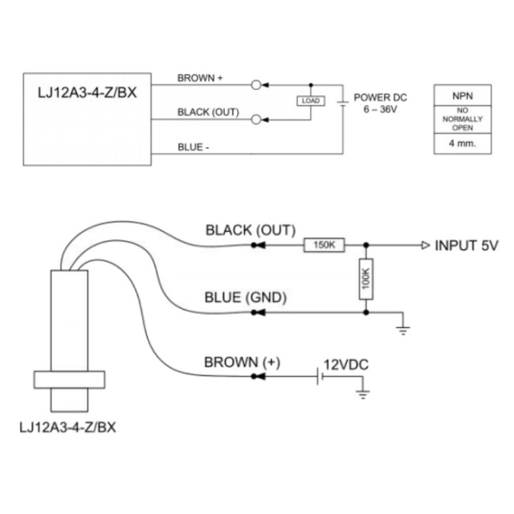 Sensor Inductivo  LJ12A3-4-Z/BX (NPN)