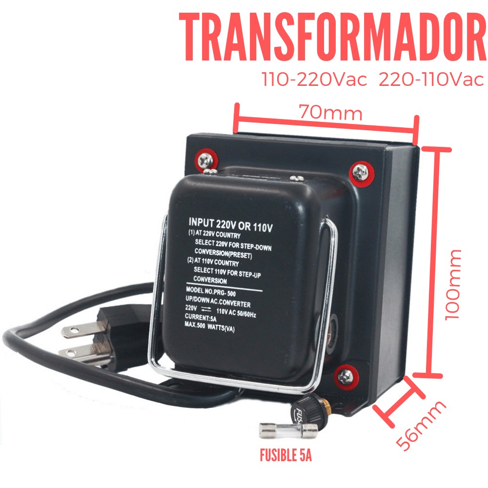 transformador 220v para 110v y de 110 a 220 voltios 500W de corriente