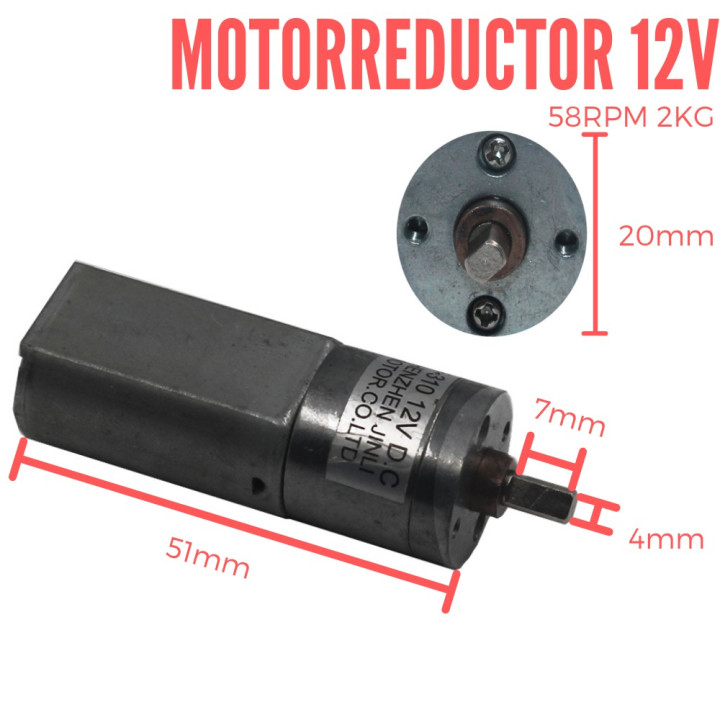 Motorreductor 12VDC 110RPM 1.7Kg