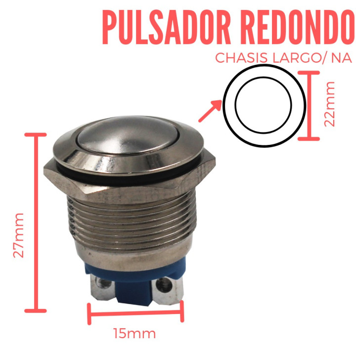 Pulsador Redondo Chasis Largo NA