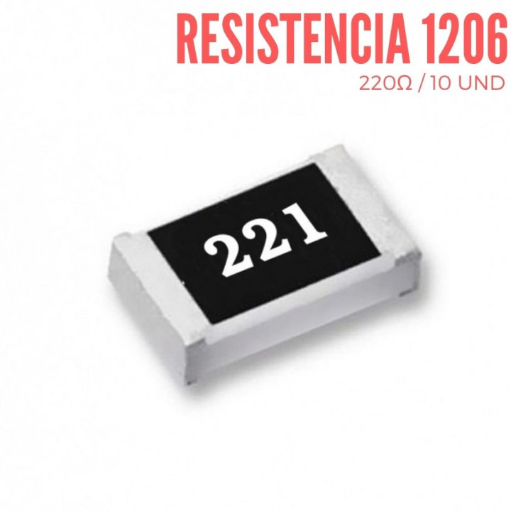Resistencia 220Ohm  SMD  1206 1/4 W