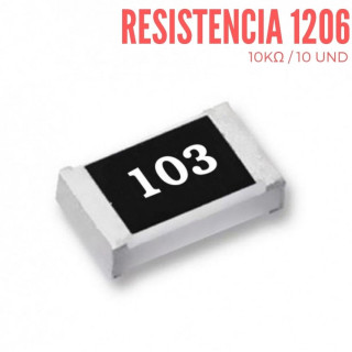 Resistencia 10KΩ SMD 1206 1/4 W