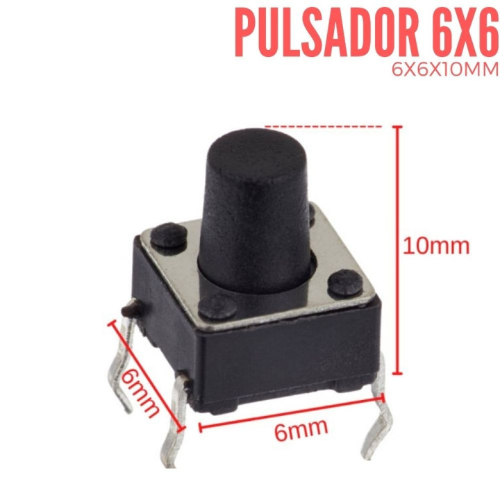 Pulsador 6x6x13mm