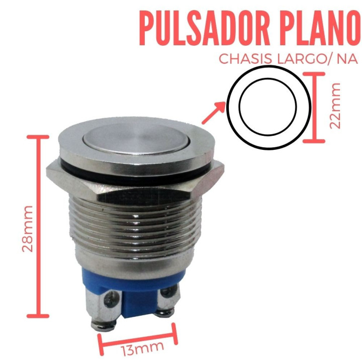 Pulsador Ovalado Plano Chasis Largo NA