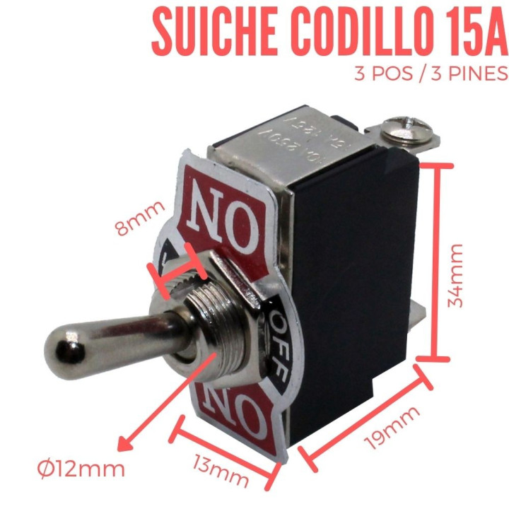 Suiche Codillo 3Pos  3Pin 15A
