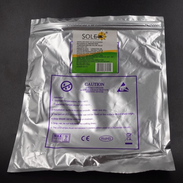 Cinta LED 5050 Rojo 12V (5 Metros)