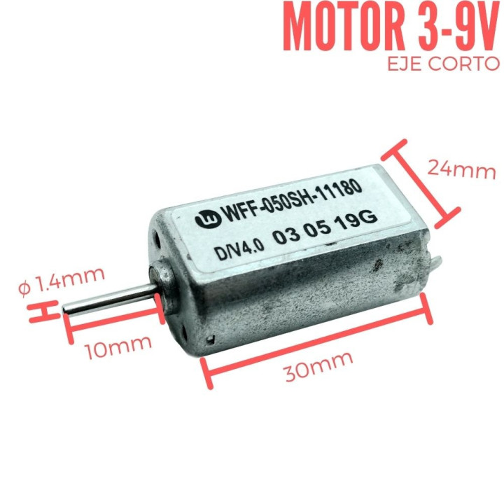Motor DC 3-9V Eje Corto