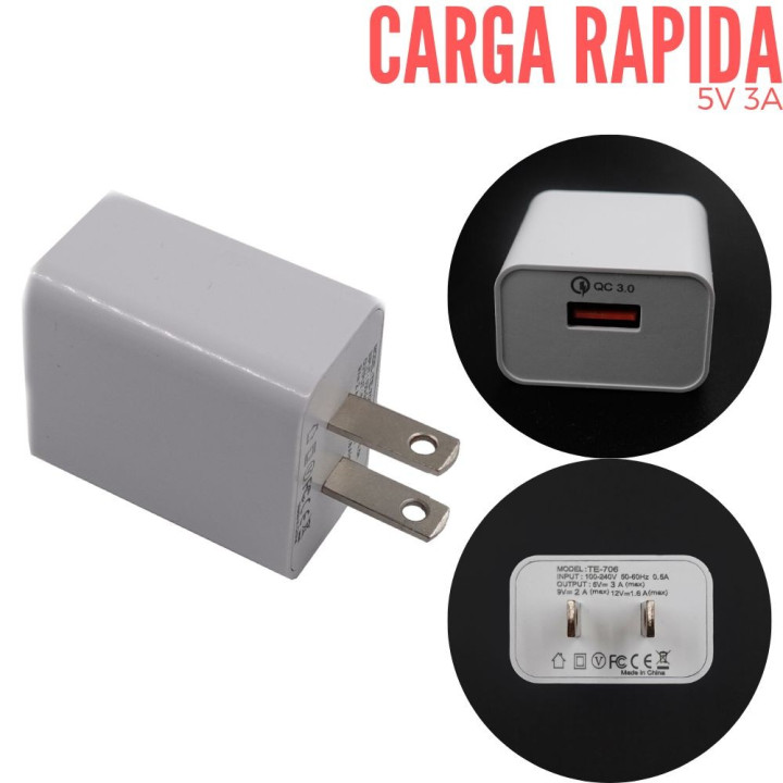 Adaptador Carga Rápida  5V 3A