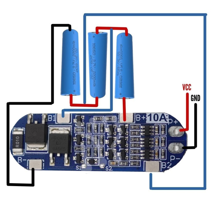 Cargador BMS 18650 3S 10A