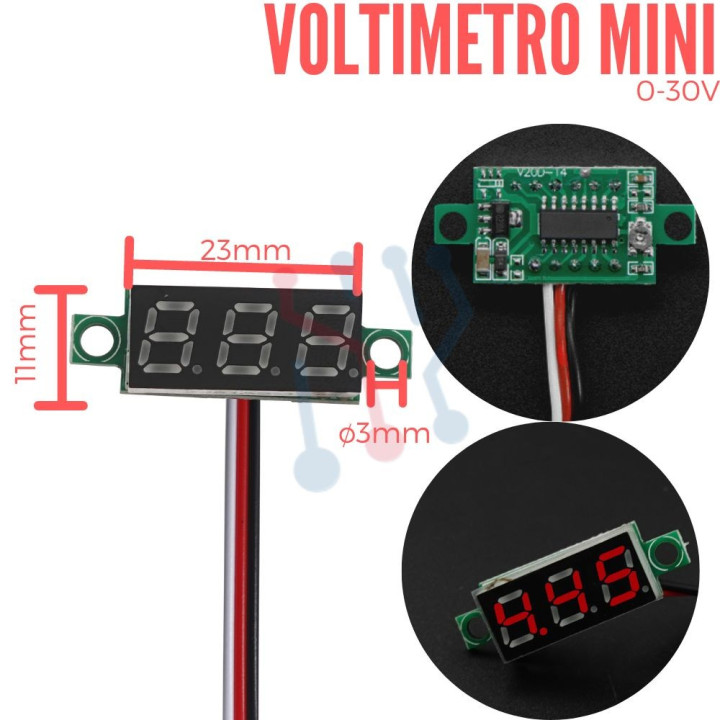 Mini Voltímetro 0-30V DC