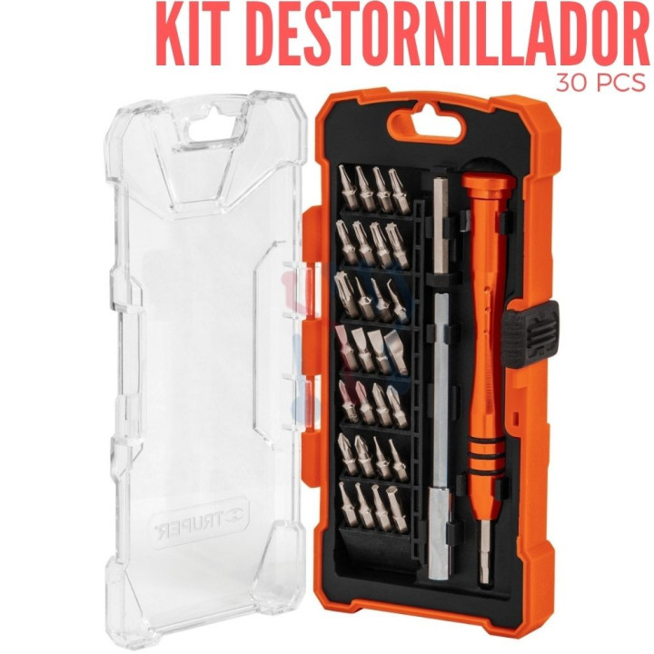 Kit Destornillador Truper Con 30 Puntas