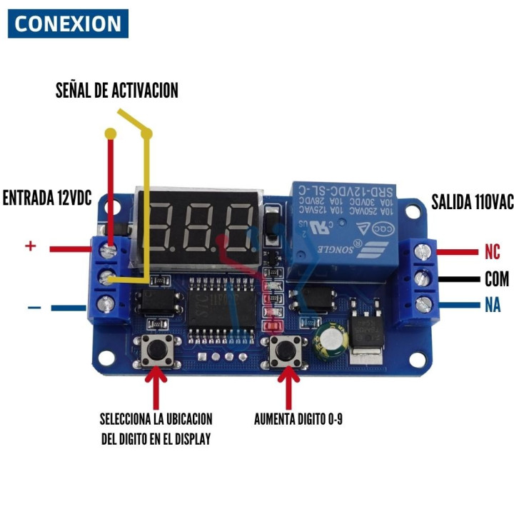 Temporizador Ajustable 0-999 Seg.