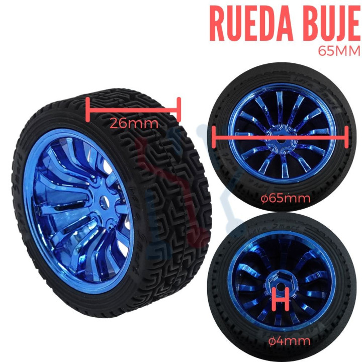 Rueda de Lujo en  Goma de 65mm