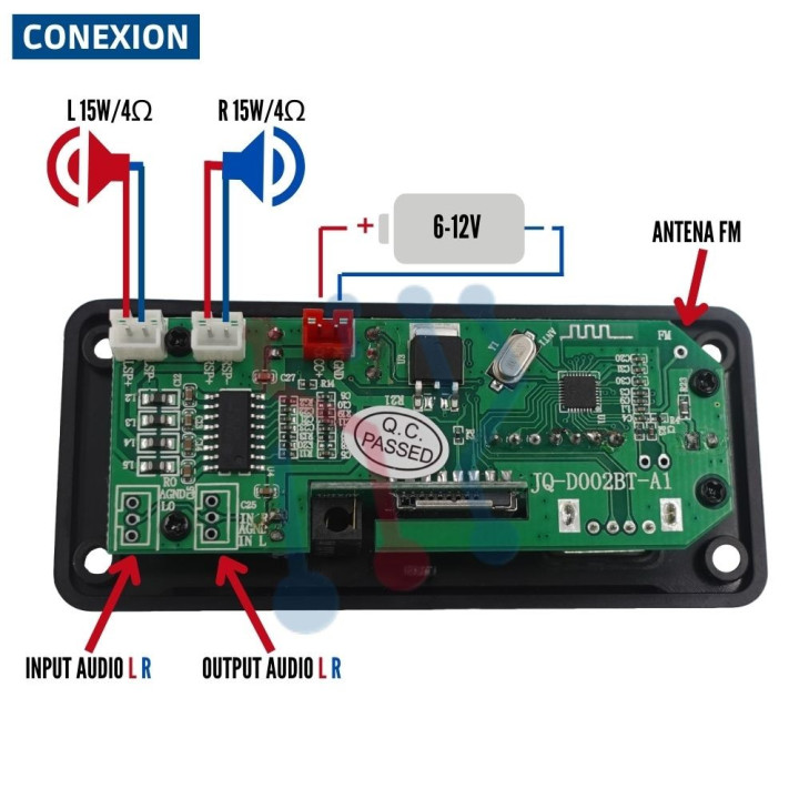 Amplificador Reproductor MP3 2X15W