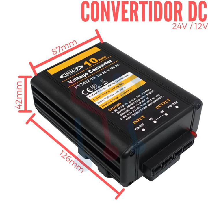 Convertidor 24V/12V DC 10A CarSpa